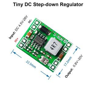 경량 미니 DC-DC 벅 스텝다운 전압 레귤레이터 모듈 DC 4.5v-28v ~ 3.3v 5v 6V 9v 12v 3A 가변 변환기