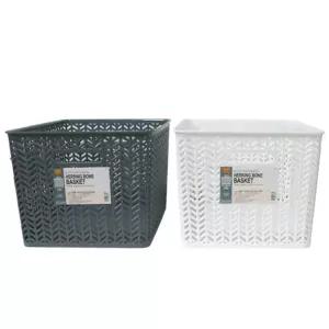 헤링본 직사각 오픈형 바스켓(7호) (랜덤발송)바구니 소품 정리 수납 다용도