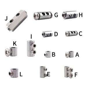 1-4mm 조정 가능 강철 와이어 로프 버클 클램프 DIY 걸이텔레스코픽 이중 구멍 스레드 로커