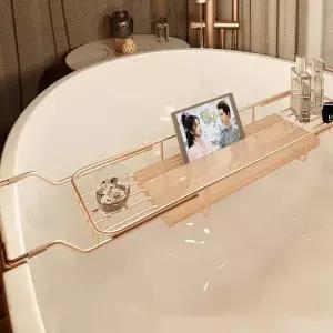 골드프레임 욕조 거치대 트레이 철제 접이식 반신욕 골드 화이트 운반 수납장 프레임 전용