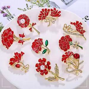 카네이션뱃지 꽃 어버이날 카네이션브로치 스승의날 QWFHC3UZ