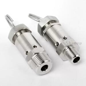 호환 1PCS 304 스테인레스 위생 마이크로 스프링 안전 밸브 1/4 1/2 BSPT 남성 0.5-10 바 배기  컴프레서에