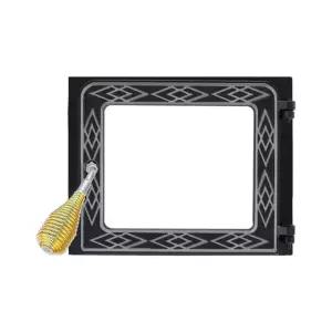 장작 난로문 아궁이 내열 인테리어 도어 벽난로 블랙 작은 불문 장작난로문 주철 무쇠 문짝