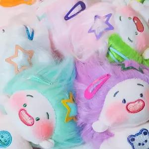 파스텔 도깨비 머리카락 헤어스타일 머리핀 마이 키링링 인형링 키링 털링 바비링 머리링 캐릭터링 가방꾸