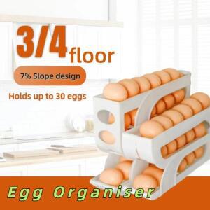 계란 디스펜서 자동 롤링 트레이 정리함 공간 절약형 냉장고 롤러 20/30개의 동시 보관 가능