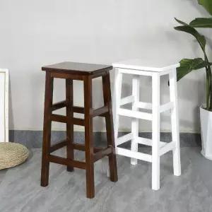 사각 바스툴 높은의자 식탁 원목 홈바 키높이 의자 스탠딩 카운터 직사각형 카페 원목색