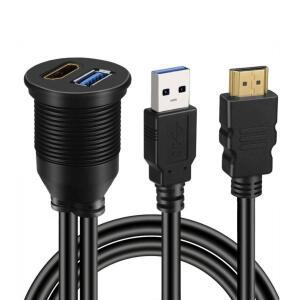 2M 방수 USB 3.0 HDMI 호환 AUX 연장 케이블 TV 자동차 차량용 호환 보트 DVD/CD 플레이어용 호환 다기능