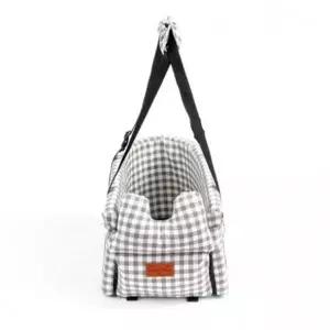 강아지 체크 콘솔 카시트 그레이 1P 반려견 차량 쿠션