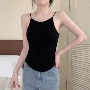 [옷자락]여자 민소매 심플한 슬림핏 끈 이너 나시