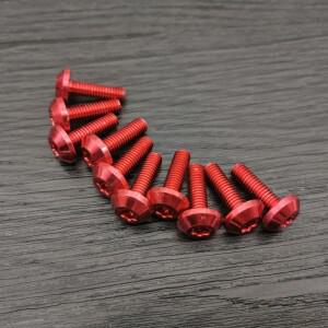 10pcs 볼트 나사 검정색 알루미늄 장식 M6 x 20mm M5 16mm 바이크 오토바이 빨간색 알루마이트 캡 헤드