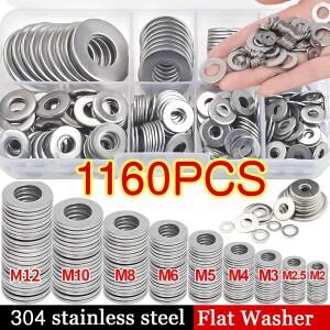 304 스테인레스 스틸 플랫 와셔 세트 메탈 스냅 링 가스켓 나사 볼트 패스너 일반 공장 가정용 하드웨어