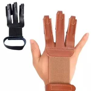 가죽 활사냥 손가락보호대 연습 장비 양궁 훈련 장갑