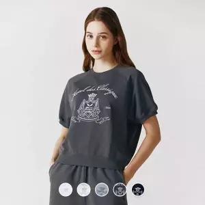 [국내정품] 지오다노 여 테리 자수 프린트 반팔 티셔츠