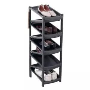 [생활] 공간활용 9단 지그재그 신발정리 신발보관함-블랙