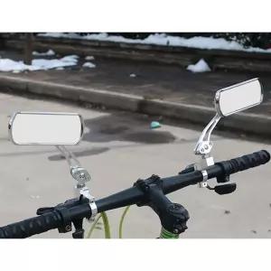 와이드 자전거 백미러 좌우 세트 실버 사이드 안전 후사경 라이딩 거울