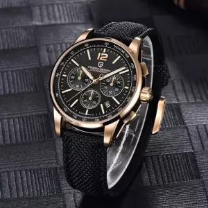 [백스테이]B136WC 세이코무브 고급 크로노 소가죽 남자 손목시계