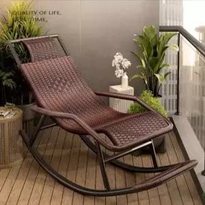 리클라이너 성인용 라탄 흔들의자 낮잠 발코니 거실 휴식 의자 1인용 안락의자 등받이 조절 가능