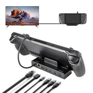 스팀 데크 도킹 스테이션 TV 베이스 스탠드 허브 oled 도크 USB C - RJ45 이더넷 4K 60HZ HD 호환 ROG Ally