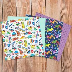 유니아트 키즈 양면 색종이 (4 x 25매씩) (총 100매입) 접기 접이 컬러 디자인 무늬 공작 공예