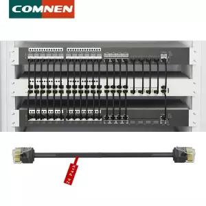 ㄱ자랜선 인터넷 케이블 COMNEN Cat6Cat6a 24팩 슬림 Cat6a 이더넷 패치 10G Cat 6 케이블패치 패널용 스위