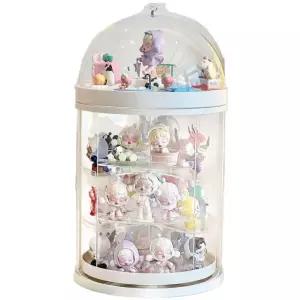 피규어 장식장 회전 원형 아크릴 진열대 디스플레이 회전진열장 투명 회전판 인형 상자 대형