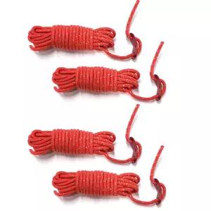 (4P세트)두께4mm 길이 4M 캠핑 등산용 반사로프 아간 텐트 타프 스트링 땅콩스토퍼 라이브