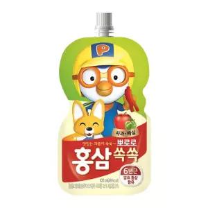 뽀로로 홍삼 쏙쏙 사과 100ml x 20개입음료 어린이 어린이집 쥬스 팩쥬스 음료 이유식 아기주스 과즙 선물