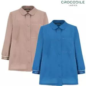 [크로커다일레이디]크로커다일레이디(CLEMCT103) 배색 스티치 레터링 테이프 코트_GN