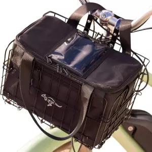 탈착식 단열 쿨러백이 있는 고로 자전거 바구니 접이식 방수 강철 와이어 랙