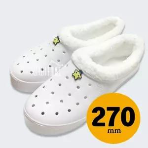 털 실내화 슬리퍼 백색 270만능화 겨울 신발 방한화