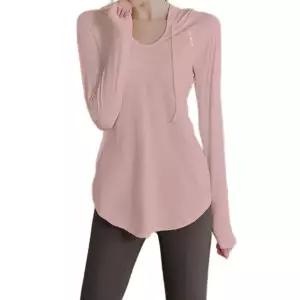 필라테스 후드 티셔츠 헬스 요가복 긴팔 스포츠 상의 후드티셔츠 운동 후드티 필라테스상의