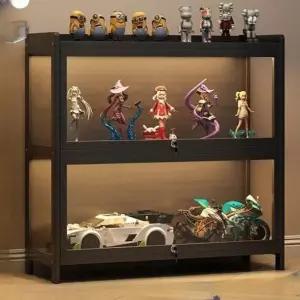 피규어 진열장 아크릴 장식장 프라모델 보관함 대형 조명 전시 전시장 인형 수납장 투명