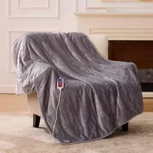가열 담요 전기 던지기 50 x60 크기 6가지 레벨 및 1-12시간 타이머 자동 꺼짐 부드러운 플란넬 플리스