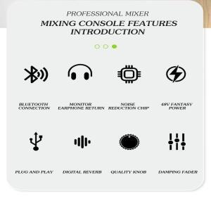 ST4 오디오 믹서 4채널 99 DSP 이펙트 레코드 PC 48V 팬텀 파워 USB 사운드 블루투스 DJ 콘솔 가라오케 믹
