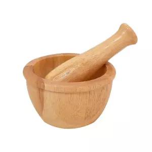 페어 원목 미니 절구 우드 나무 요리용 가정용 마늘 다지기 다짐기 빻기