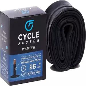 사이클 팩터 26인치 산악/하이브리드 자전거 내부 튜브 26x1.75/2.3인치 교체 35mm 슈레이더 밸브 -