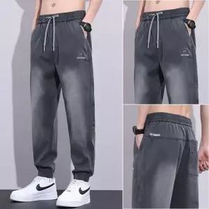 팬츠 캐주얼 여름 남자데님배기팬츠 배기 청바지 얇은 쿨링 밑단 ible2