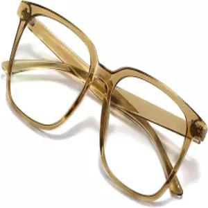 DTIUGUTAE 오버사이즈 스퀘어 블루 라이트 차단 안경 - 게임 및 컴퓨터 피로 방지