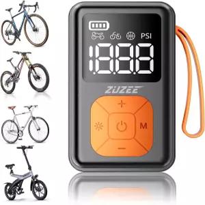 ZUZEE 미니 자전거 펌프 게이지가 포함된 150 PSI 휴대용 3배 더 빠르고 자동 정지 및 브러시리스 모터