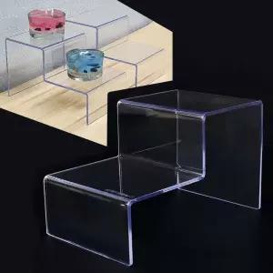 계단식 아크릴 2단 진열대 화장품 제품 소품 2P 디피용 선반 장식장 진열장 선반장 정리대