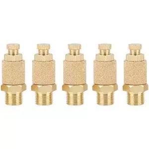 5pcs/set 공압 머플러 1/8인치 NPT 황동 바디 밸브 스레드 조절 가능 소음 배기 플랫 헤드 공기 속도
