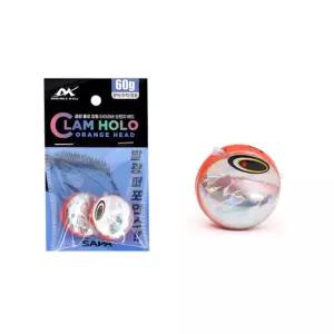 더블킬 클램 홀로 오렌지 헤드 60g타이라바 홀로그램 참돔 참돔용 하드베이트