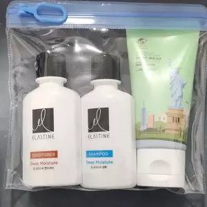 선물용 여행용 엘라스틴 샴푸 린스 바디워시 3종세면키트 세트 용품 정리 목욕파우치 파우치 도구 도구가방