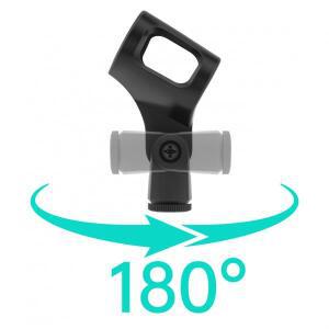 마이크 홀더 핸드헬드용 호환 고무 유연 조절 각도 클립 검정색 옵션 선택 가능 5가지 사이즈