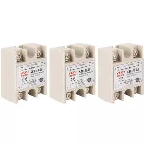 BlueStars 3PCS 솔리드 스테이트 릴레이 SSR-40DA DC-AC 입력 3-32VDC 출력 24-380VAC 40A 단상 반도체