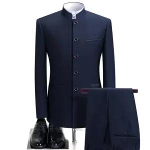 차이나 카라 정장 수트 자켓 피스 공연 개화기 양복 남방셔츠 남방 흰색 텐션 헨리넥