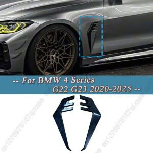 BMW 4 G22 G23 -2025 자동차 외장 사이드 윙 에어 플로우 펜더 그릴 아웃렛 흡기 벤트 글로시 블랙 보호 트림