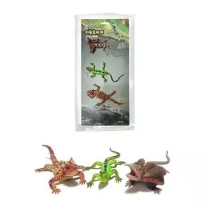 3P 큐티도마뱀 B 피규어 모형 학습완구 파충류어 세트 인형 어린이 키즈어 학습용 신소재 아이