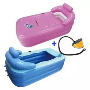 인타임 이동식 에어 반신 반신욕 세트 욕조 캠프 간편접이식 욕조+발펌프