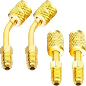 호환 에어컨 HVAC용 R410A 어댑터 2개  5/16 SAE 암 - 1/4 수 플레어